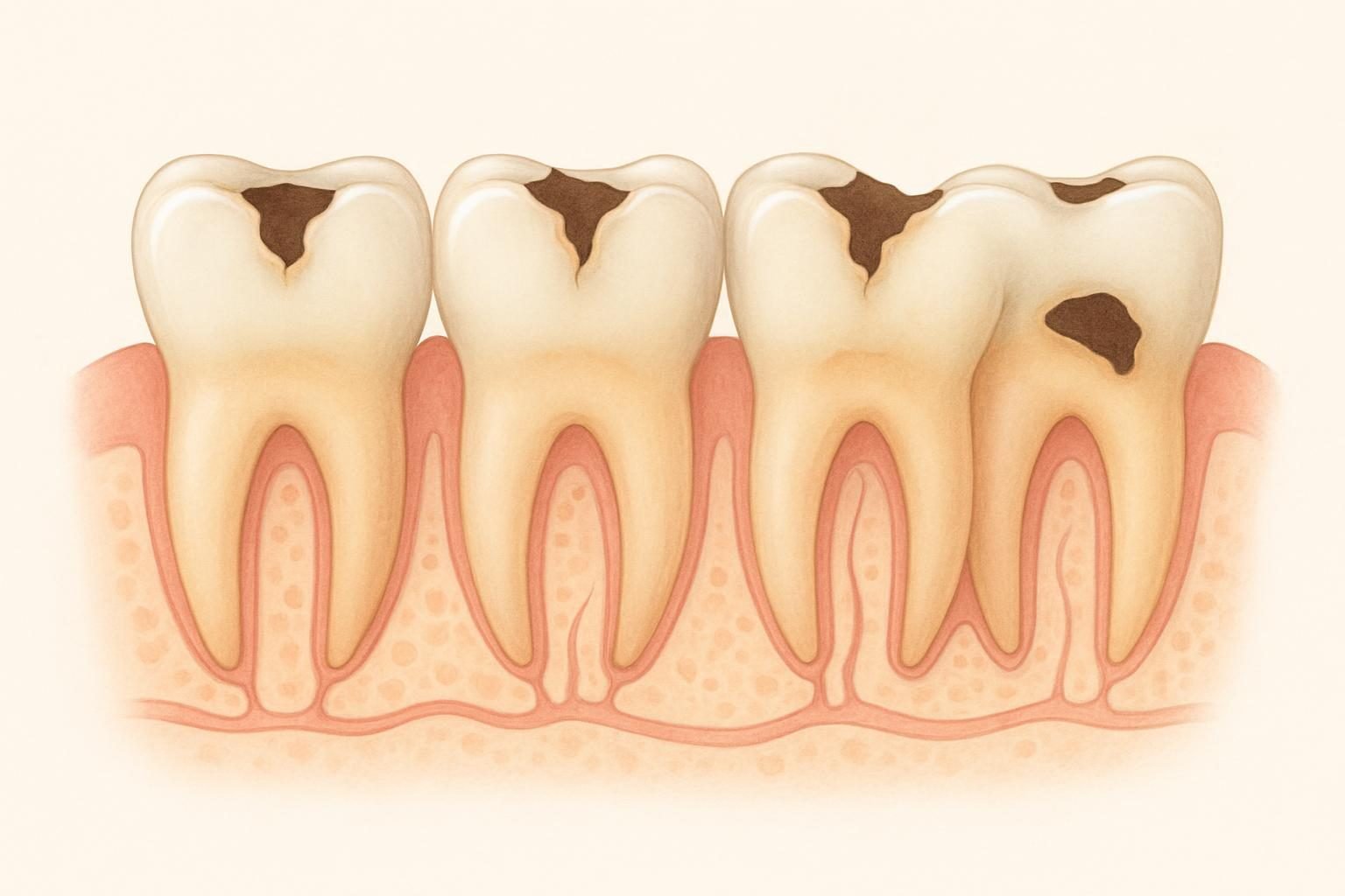 Diagram showing how untreated dental caries can affect overall body systems.